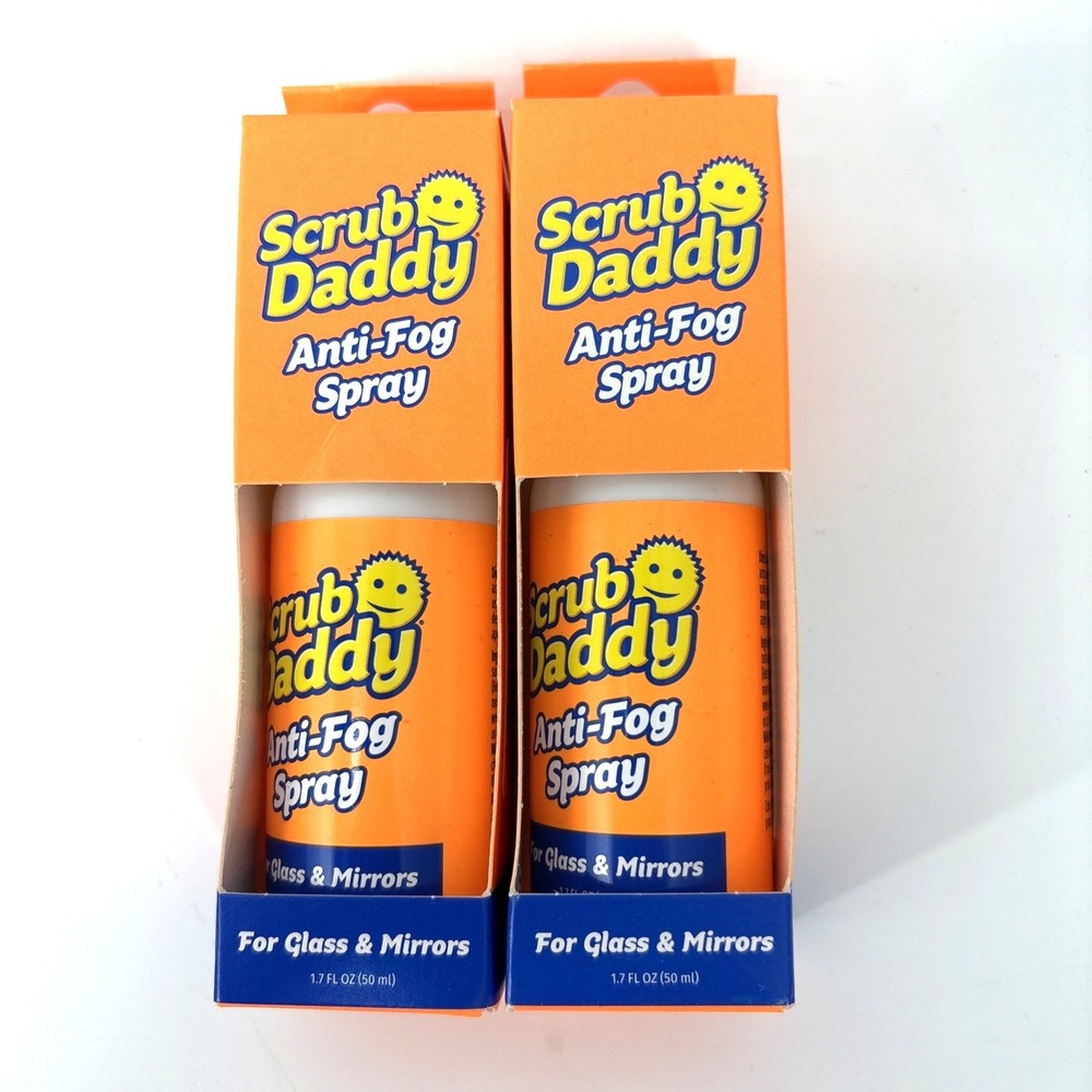 SCRUB DADDY ANTI-FOG SPRAY for Glass Mirrors Windshield 1.7 FL OZ Lot of 2